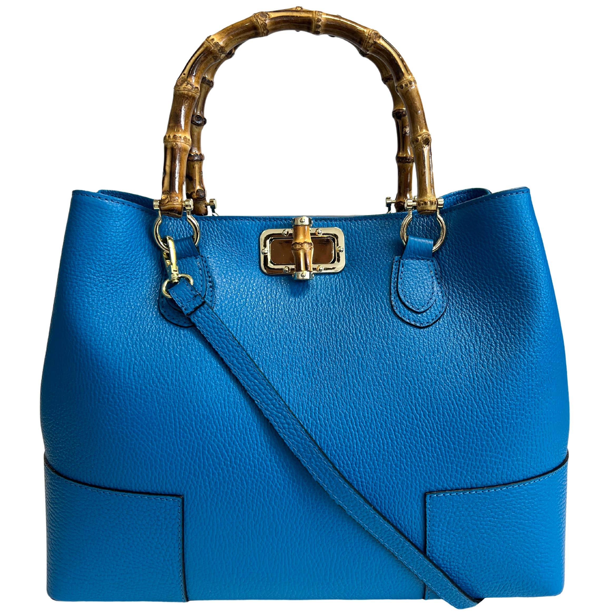 MODARNO – Mala com alça superior – Mulher por atacado – Bolsa feminina MODARNO em couro legítimo com alças de bambu13