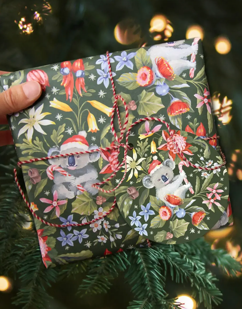 Earth Greetings - Wholesale Flat Wrap - Folded Christmas Wrapping Paper - Christmas Koalas2