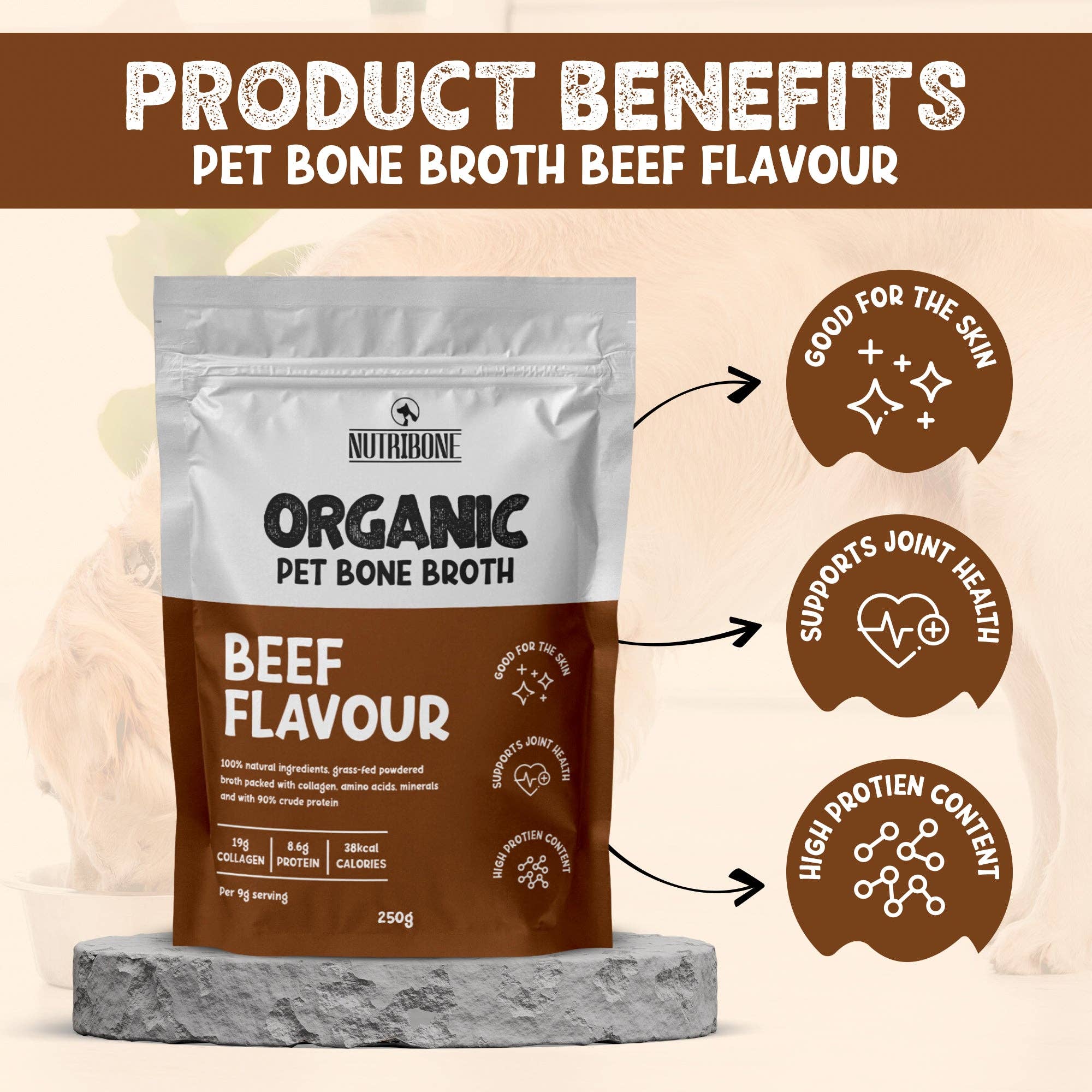 OurPetsLife - Vente Nourriture – chien - Bouillon d’os en poudre pour animaux1