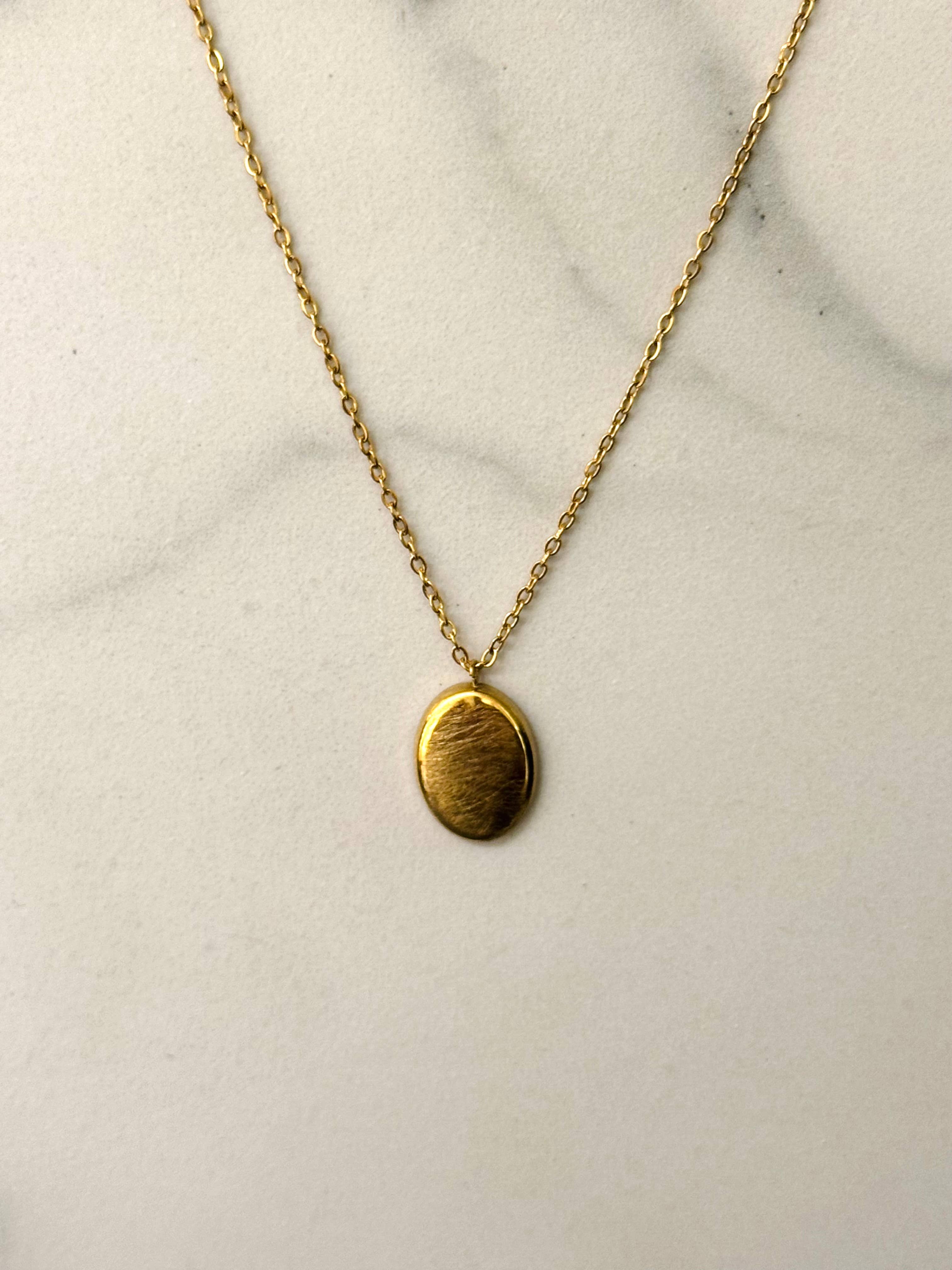 Cassette Barcelona - Wholesale Pendant/Charm Necklace - Brushed Gold Medallion Necklace1