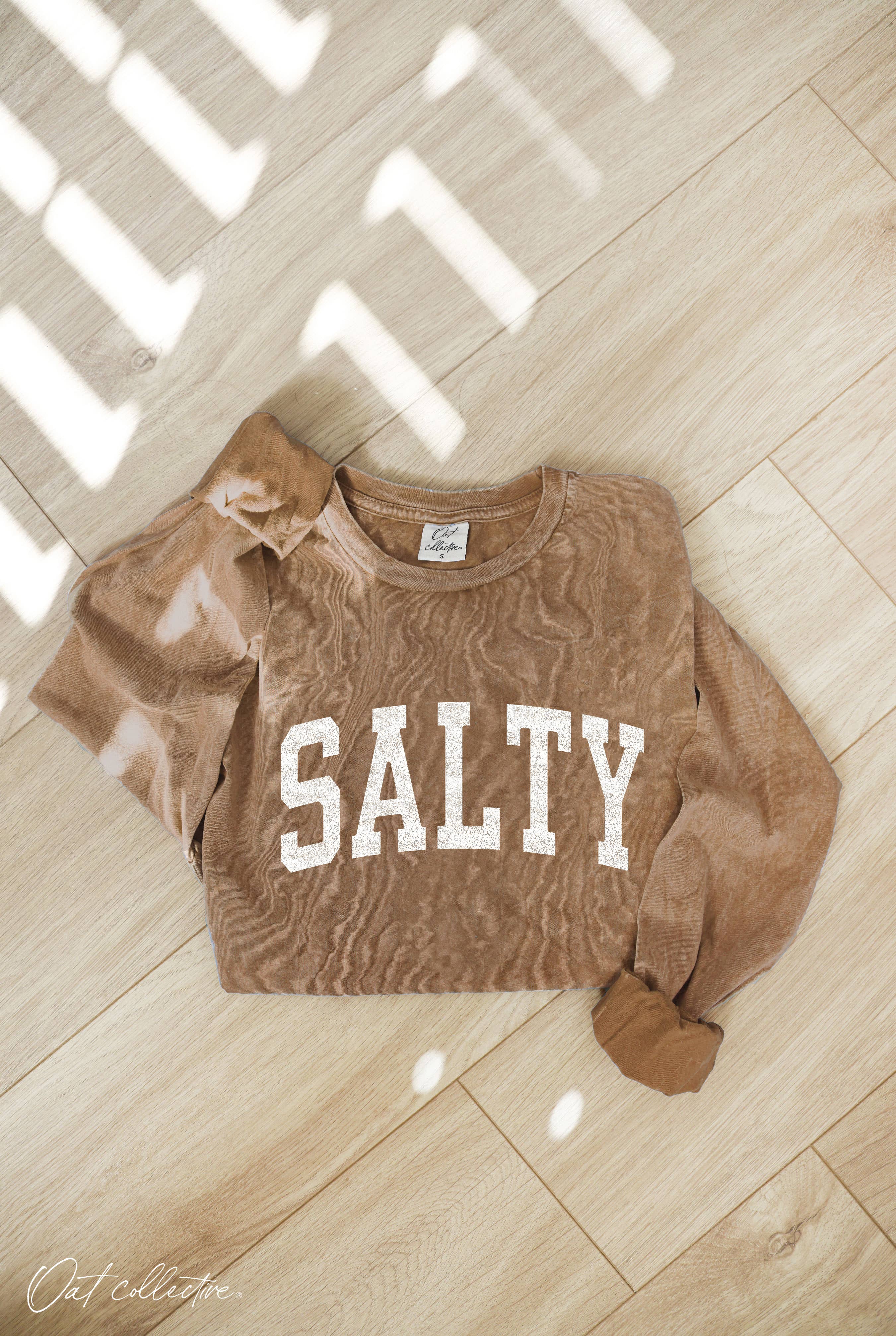 OAT COLLECTIVE - Wholesale T-shirt met print - Dames - SALTY mineralgewassen longsleeve met print3