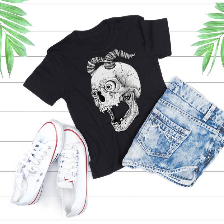 Hannah Kate Makes – wholesale T-shirt (graphic) – unisex – Screaming Skull T-shirt - Black - 100% Cotton - Reg/Fitted17