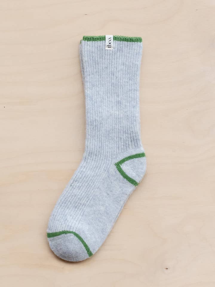 Cashmere & Merino Tipped Socks in Grey for wholesale by TBCo