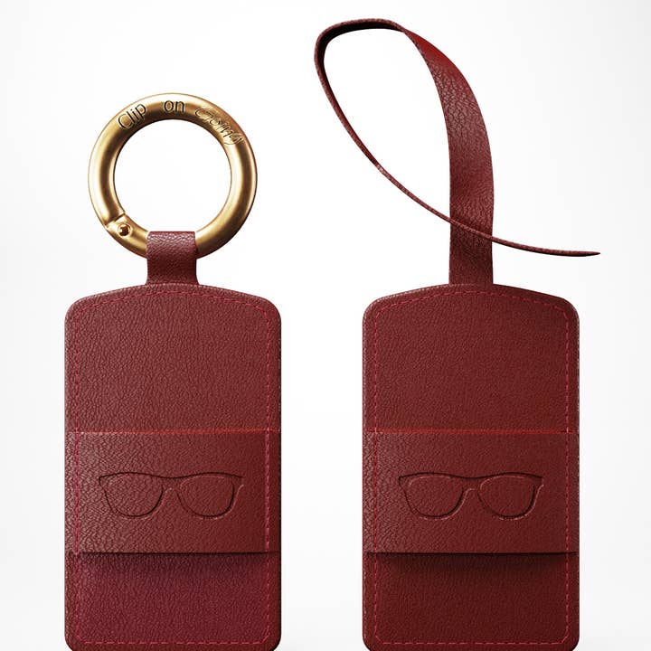 Clip on Going - Vente Étui et rangement pour lunettes – femme - Porte-lunettes de soleil/lunettes bordeaux - Clip on Going1