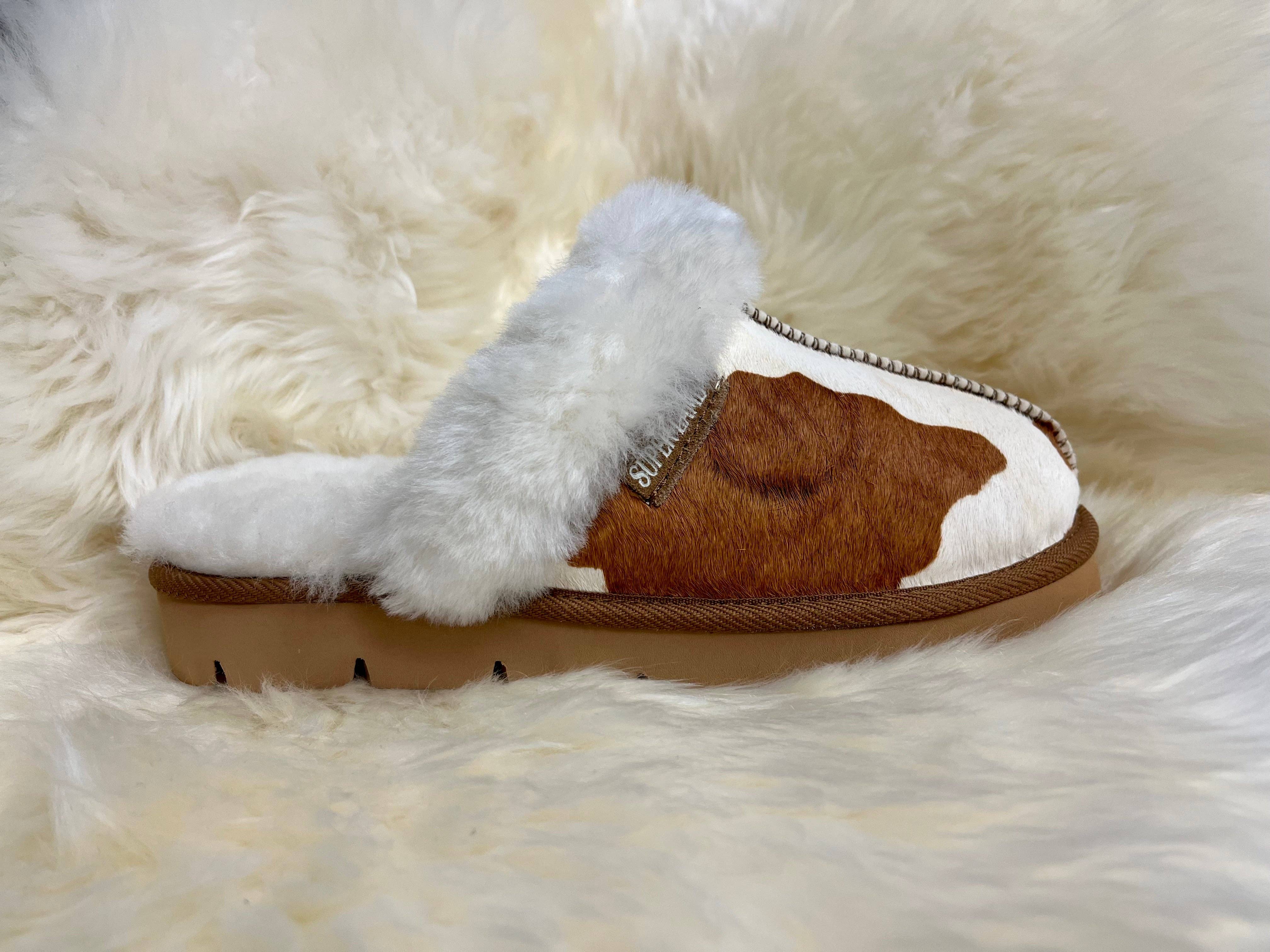 SuperLamb Footwear - Venta al por mayor Sandalias sin talón - Mujer - Onager - Piel de vaca color marrón claro