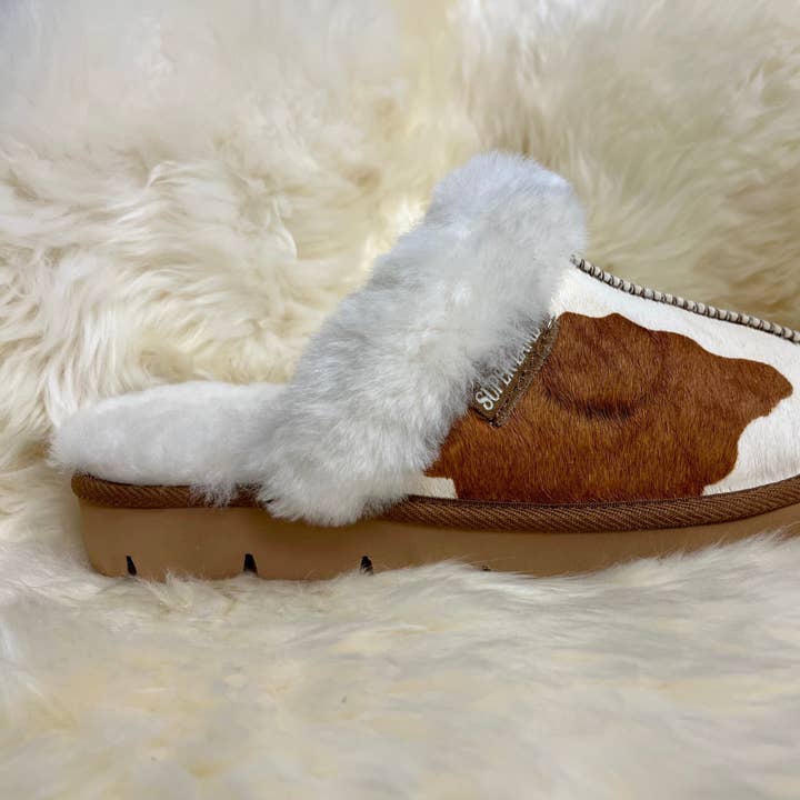 SuperLamb Footwear - Venta al por mayor Sandalias sin talón - Mujer - Onager - Piel de vaca color marrón claro0