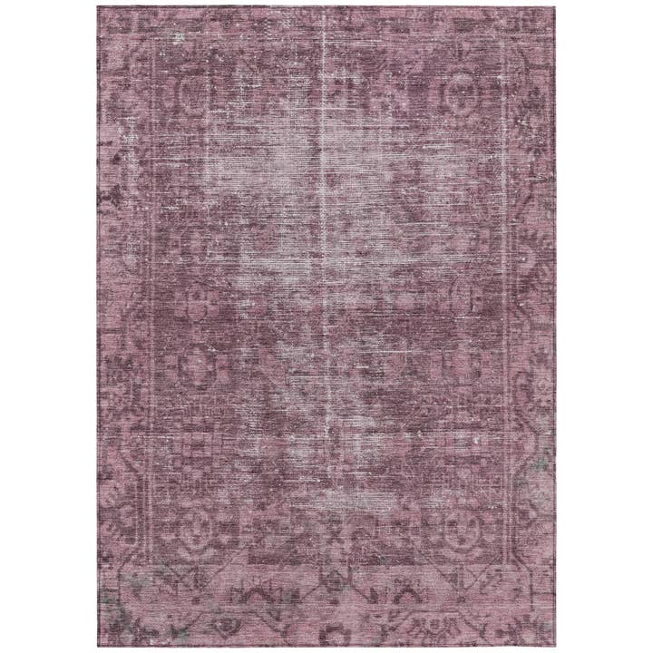 Delaura Red Washable Indoor-Outdoor Rug for wholesale by LOOMLAN
