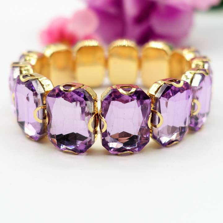 Daemon srls - Wholesale Bangle Bracelet - MARGOT - Bracciale Elasticizzato con pietre sfaccettate - LUCE COLLECTION33