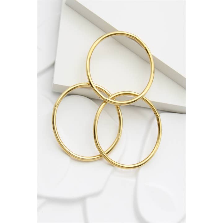 BELLISSIMA BIJOUX - Wholesale Bangle Bracelet - Openable Bangle Bracelet in Gold Stainless Steel – Elegance4