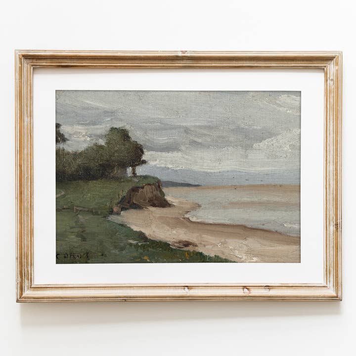 Hyggely - Vente Affiche d'art - Peinture d'art vintage sur la côte, paysage, L1404