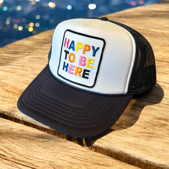Après Babe - Wholesale Trucker Hat - Women's - "Happy To Be Here" Adjustable Trucker Hat