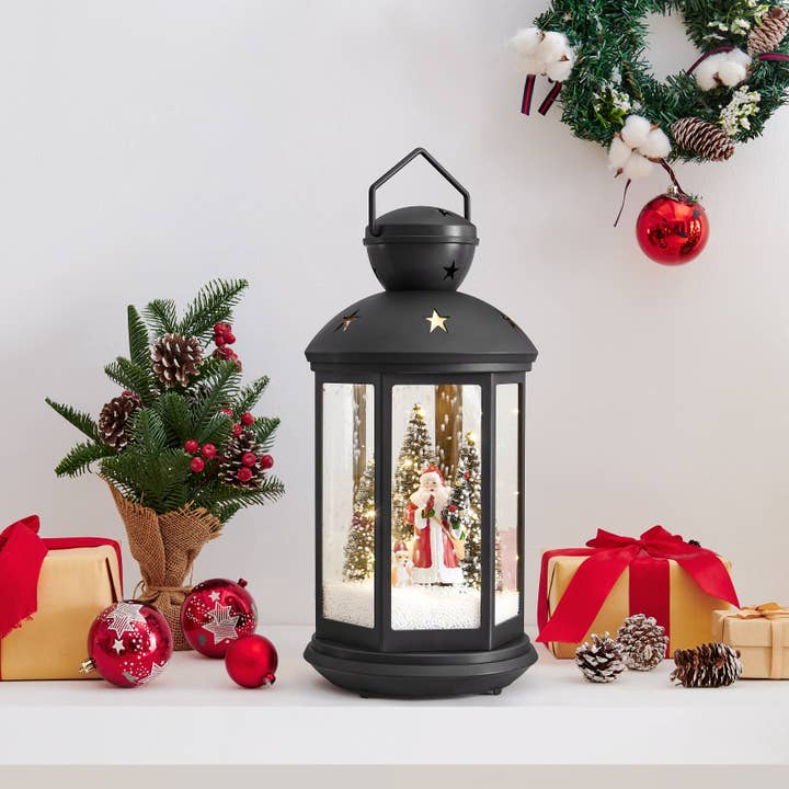 Danya B - Wholesale Christmas Decoration - Christmas Scene Falling Snow Music Snowglobe Lantern Decor13