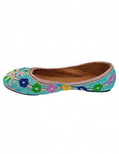 Kimago Look - Wholesale Flats - Women's - Light blue ballerina with embroidery and stones5
