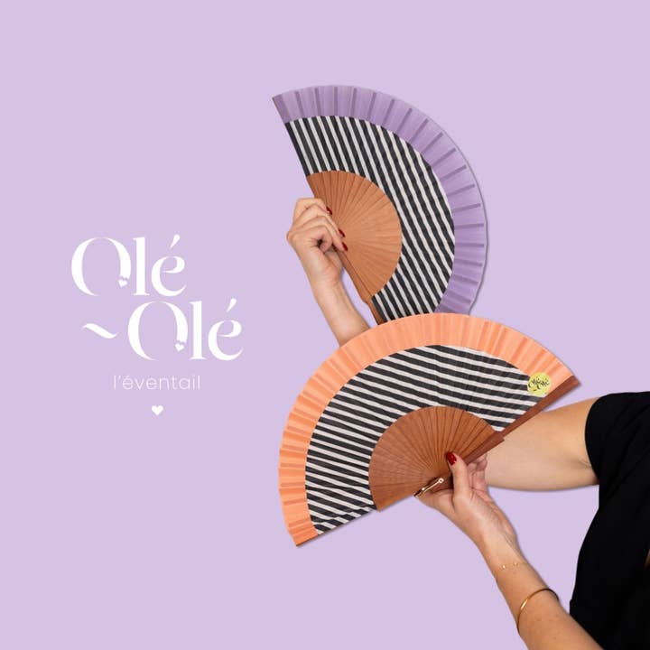 Olé-Olé - Wholesale Handheld Folding Fan - Purple Horizon Hand-fan2