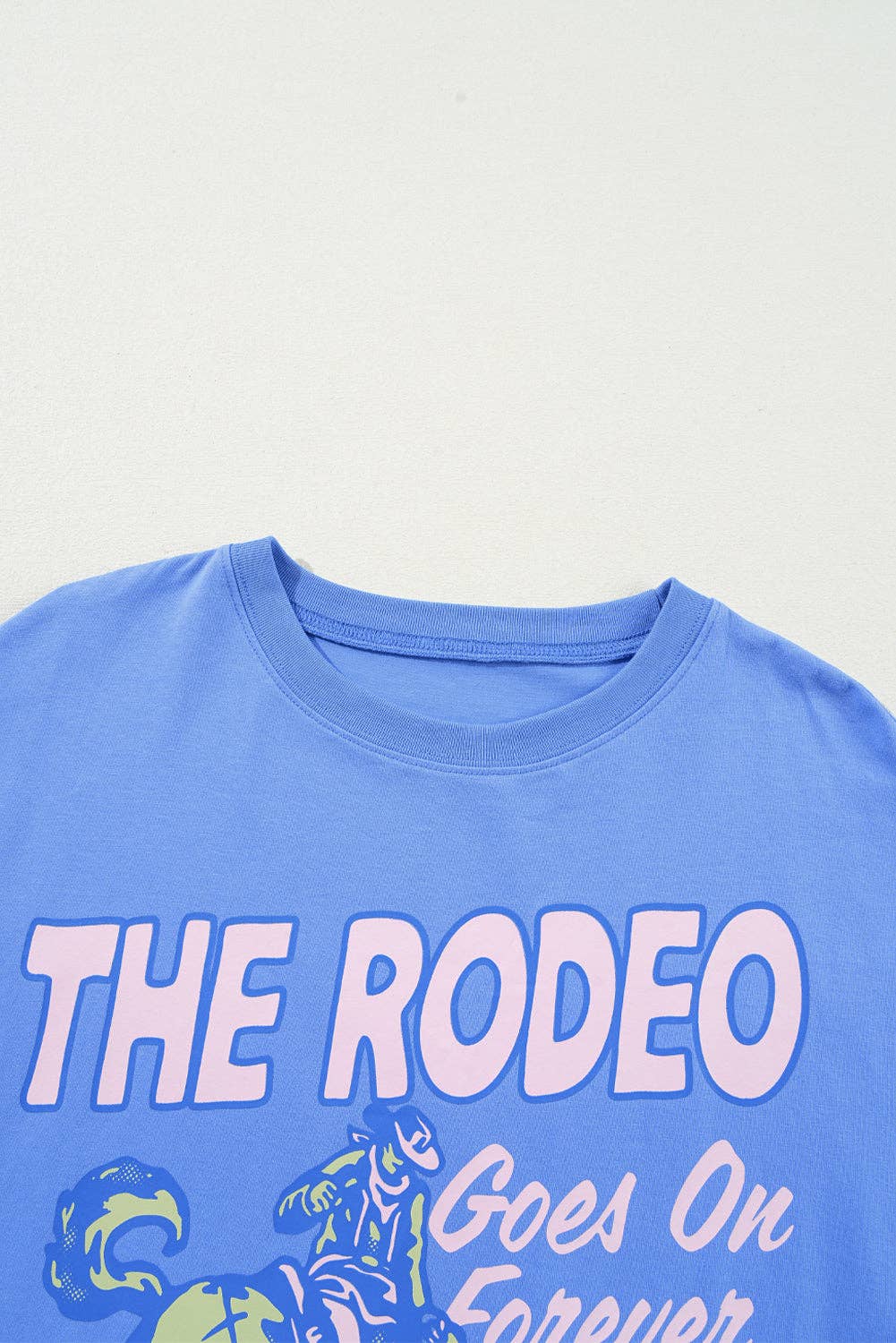 Sky Blue Rodeo Forever Western Graphic Tee for wholesale on Faire5