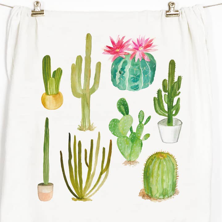 Cactus Tea Towel for wholesale by Honey Brush Design®