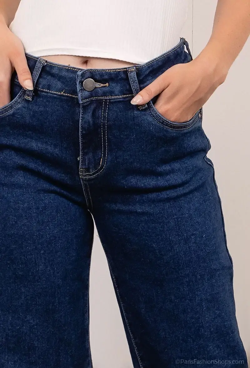 Blue Basic wide leg jeans for wholesale on Faire3