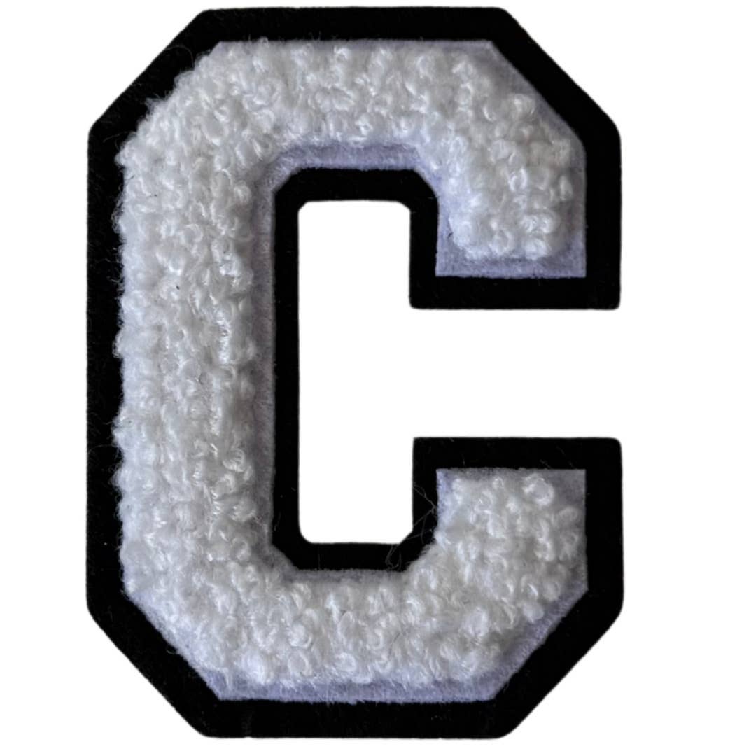 Patch Points - Wholesale Patch - White & Black  Varsity Letter  Sticker & Iron On6