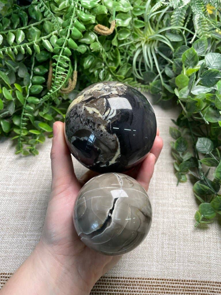 Copper Ashes - Wholesale Spiritual Stone/Crystal - Volcano Agate Sphere