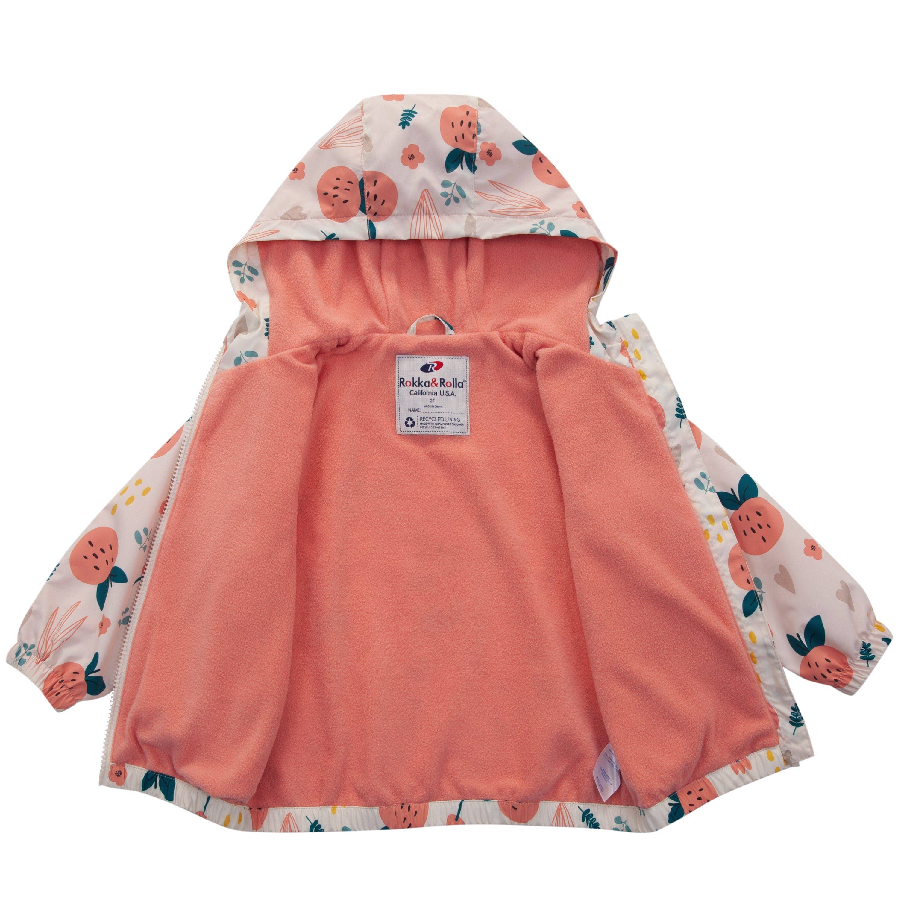 Rokka & Rolla - Wholesale Windbreaker - Kids - Toddler Girls' Fleece Lined Windbreaker Rain Jacket11