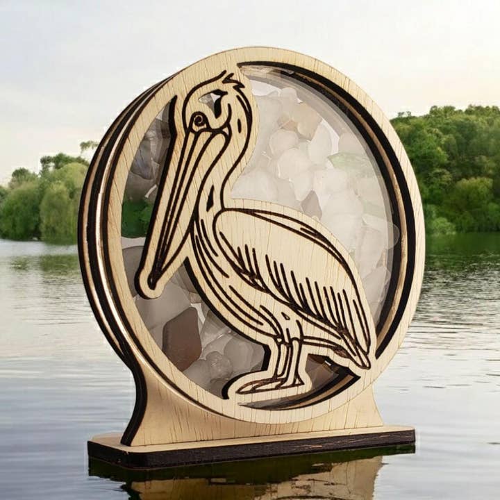 Expositor Pelican Sea Glass Shadowbox 4 Estilos por atacado de Sea Glass Displays