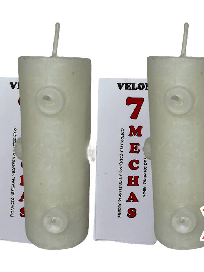 Lote Vela 7 Pavios Branco 10 Unidades por atacado de VELAS SORT DESDE 1999 SCP