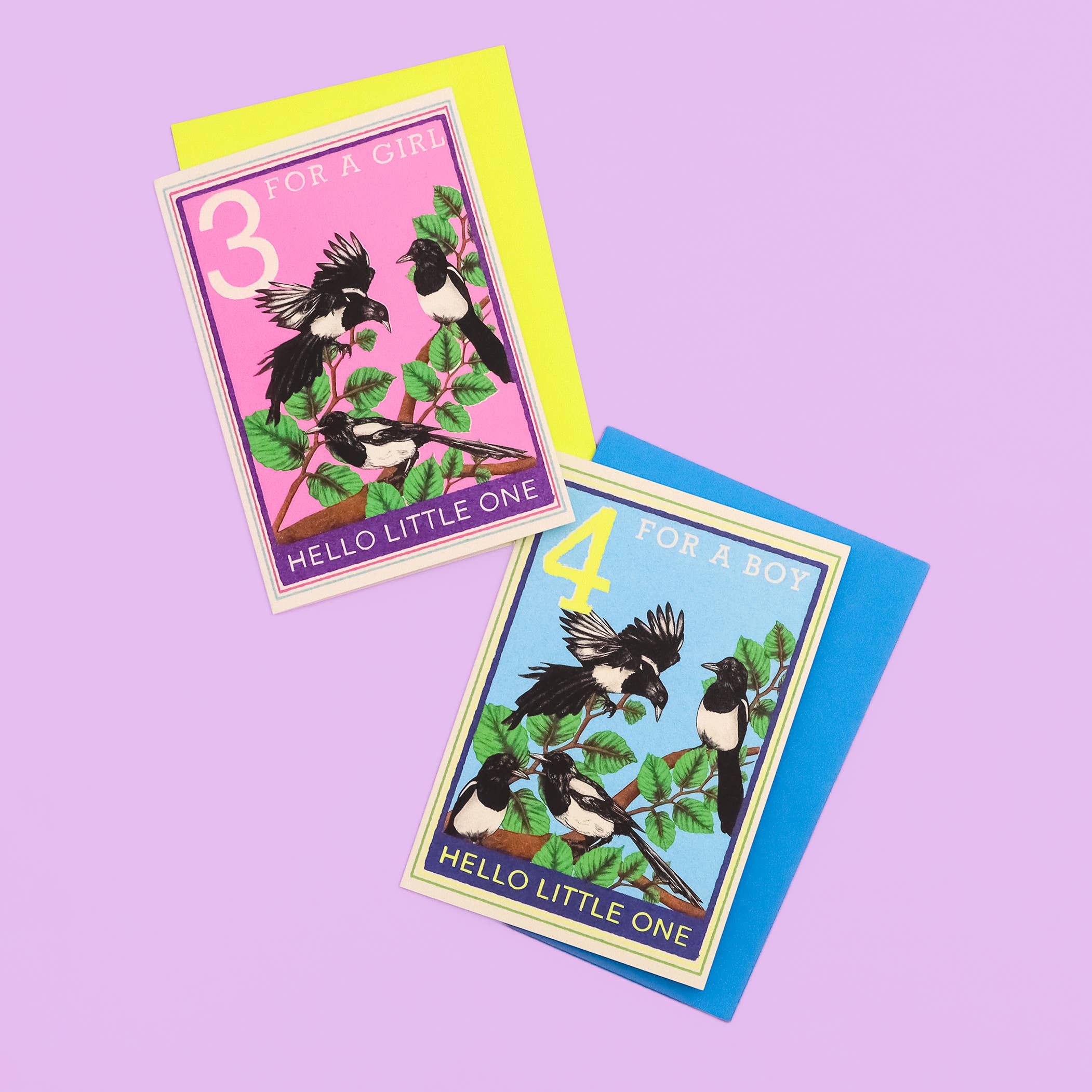 Fawn & Thistle Ltd (US Duties Paid) – wholesale Baby card – Magpie New Baby Girl Card | New Parent | Bird Greetings Card6