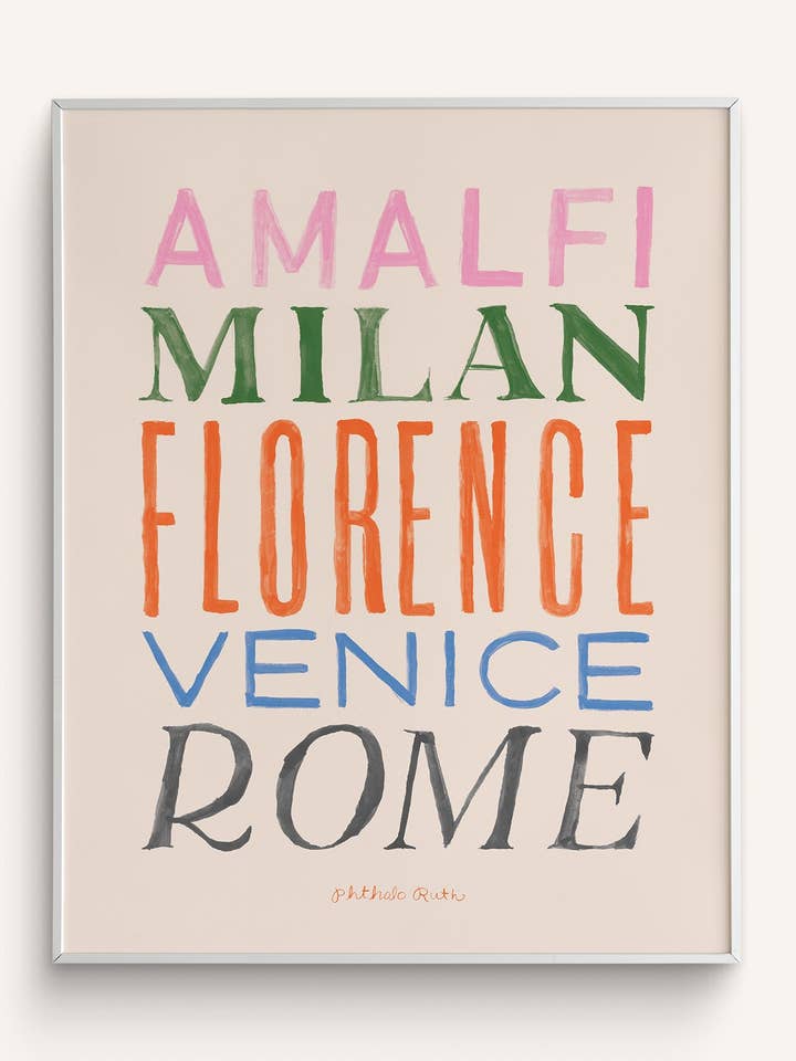 Italian Cities Art Print for wholesale by Phthalo Ruth
