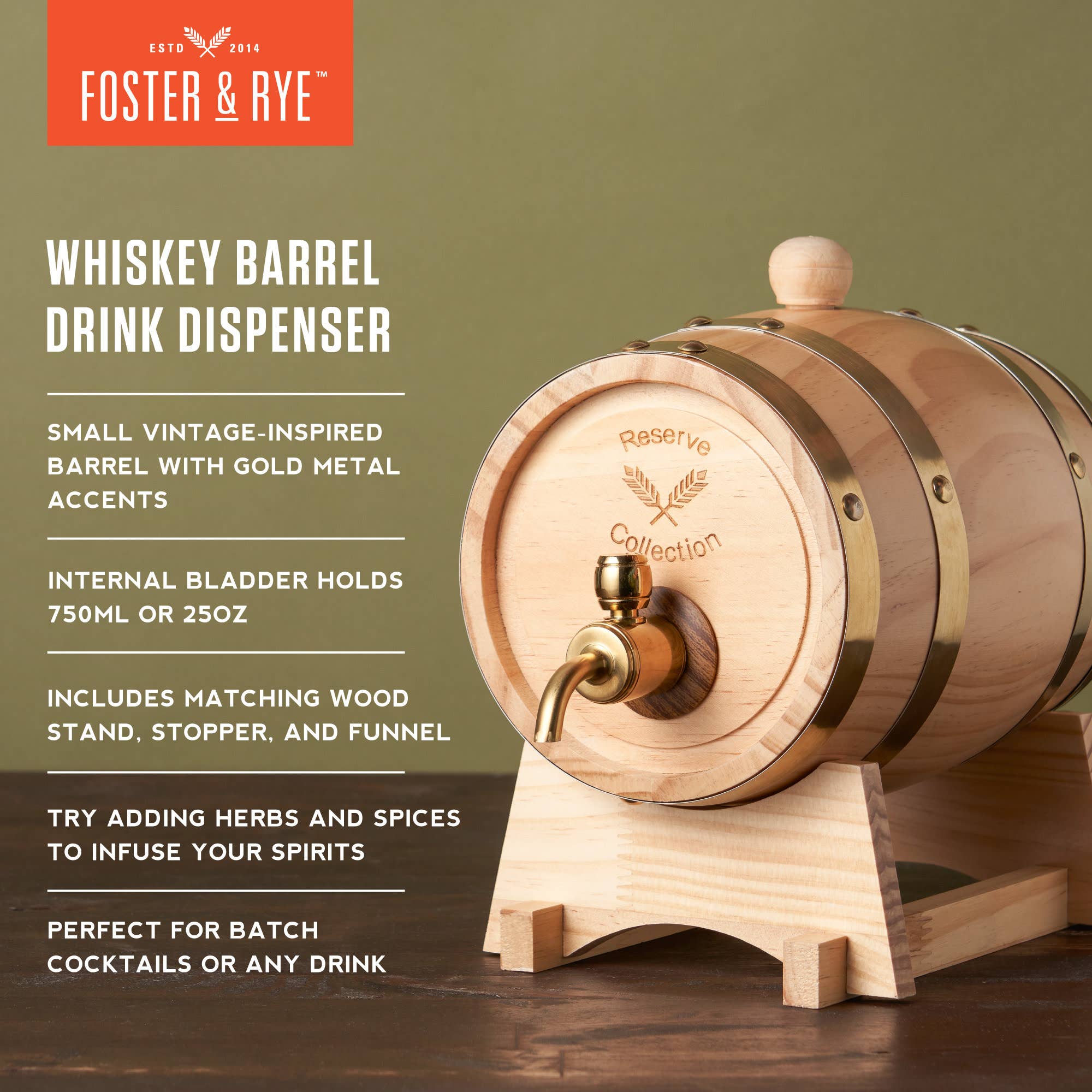 Foster & Rye - Wholesale Drink Dispenser - Whiskey Barrel Drink Dispenser3