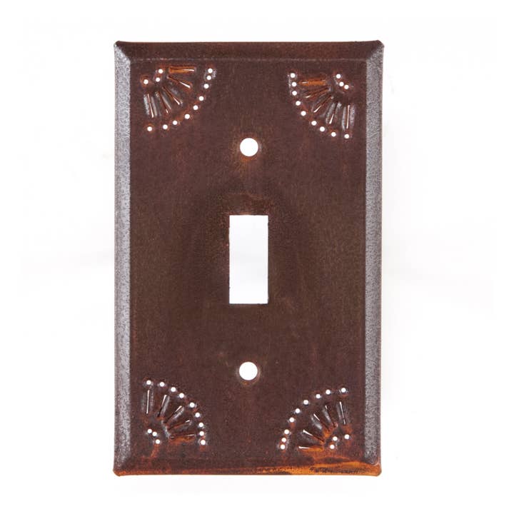 Irvin's Tinware - Wholesale Light Switch Cover/Plate - Single Switch Cover with Chisel Punch Design2