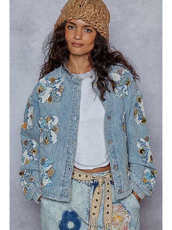 Pol Clothing - Wholesale Jacket - Women's - Mock neck balloon sleeve oversized fit quilted Jacket1