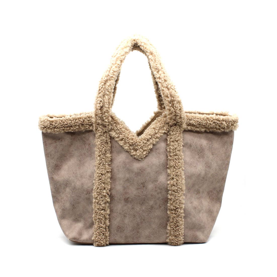 Vimoda - Wholesale Belt Bag - Women's - Suede-effect tote bag with fur trim1