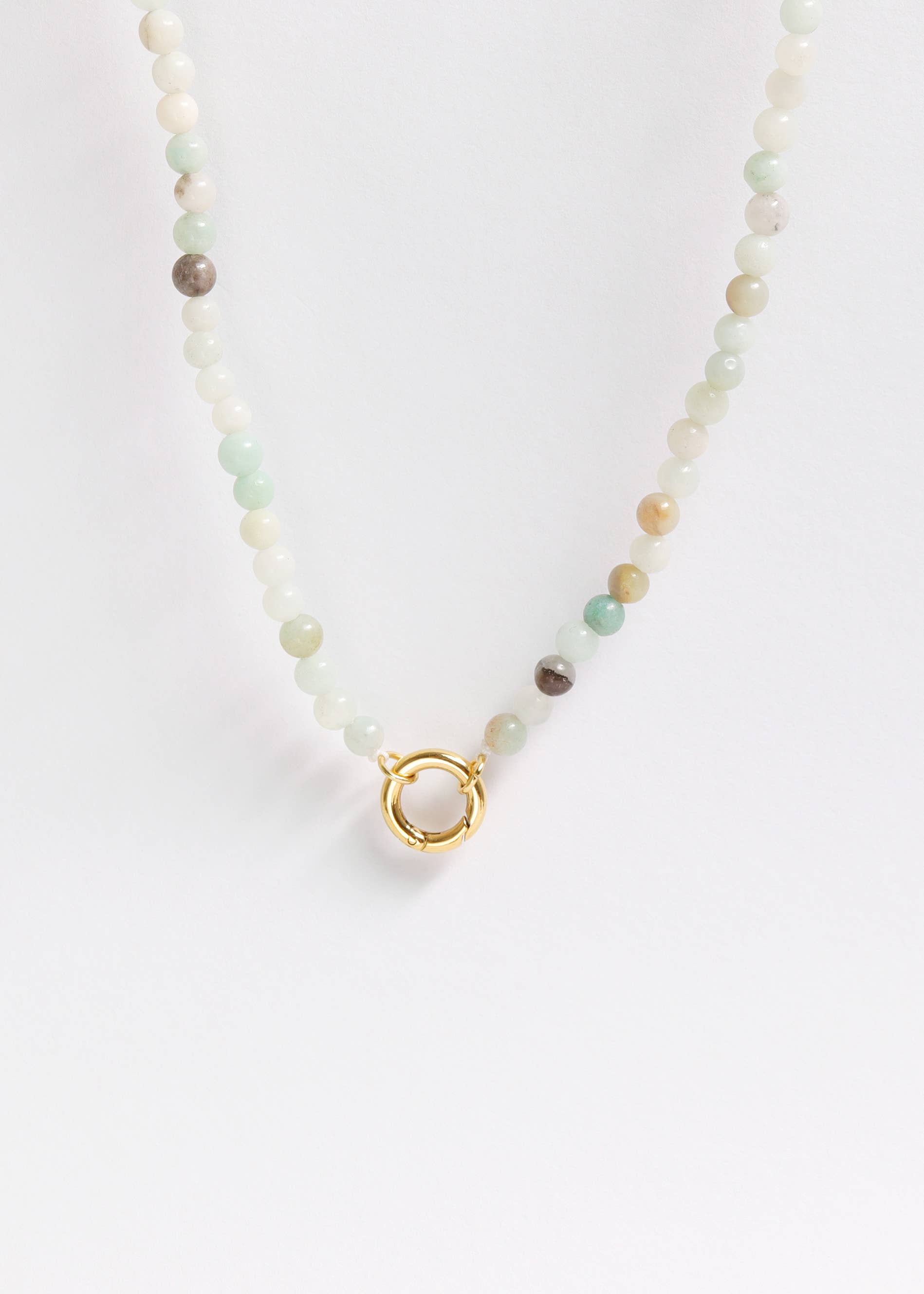 WJW - Wholesale Pendant/Charm Necklace - Semi Precious Natural Stone Charm Keeper Necklace5