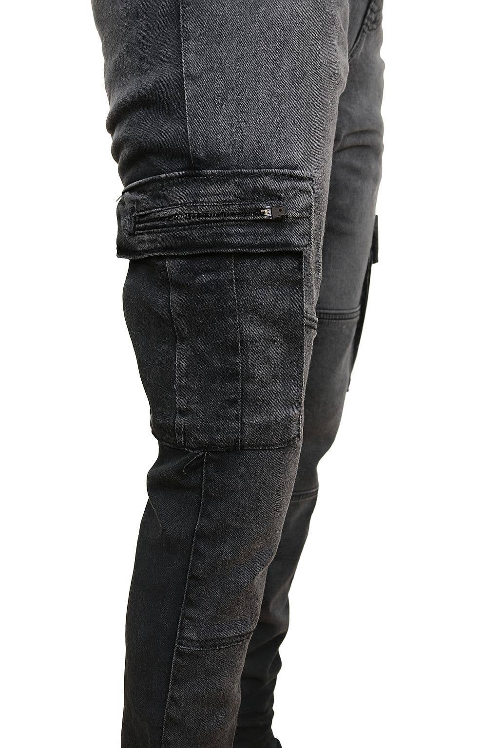 Galaxy By Harvic – calças de ganga - Homem por atacado – Jeans de Ganga com Bolsos Cargo para Homem5