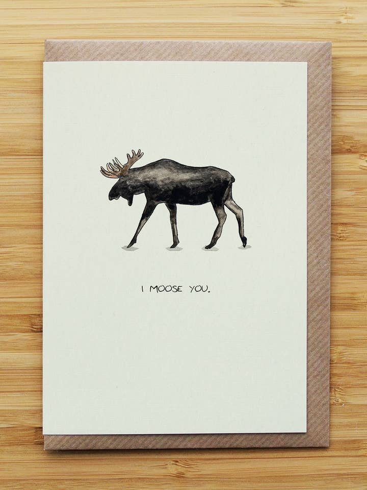 Tarjeta I Moose You - Te Echo de Menos - Tarjeta Reciclada para venta al por mayor de RossJDesigns