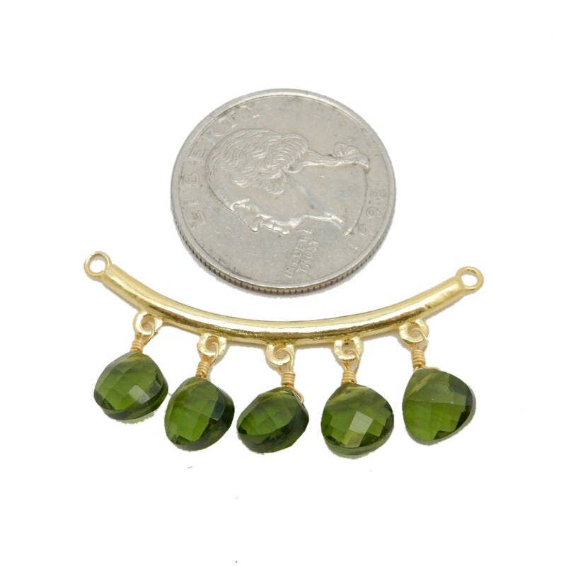 Jewelers Paradise - Vendita all'ingrosso Ciondolo/pendente - Ciondolo a doppia barra curva con pendenti in pietre preziose5