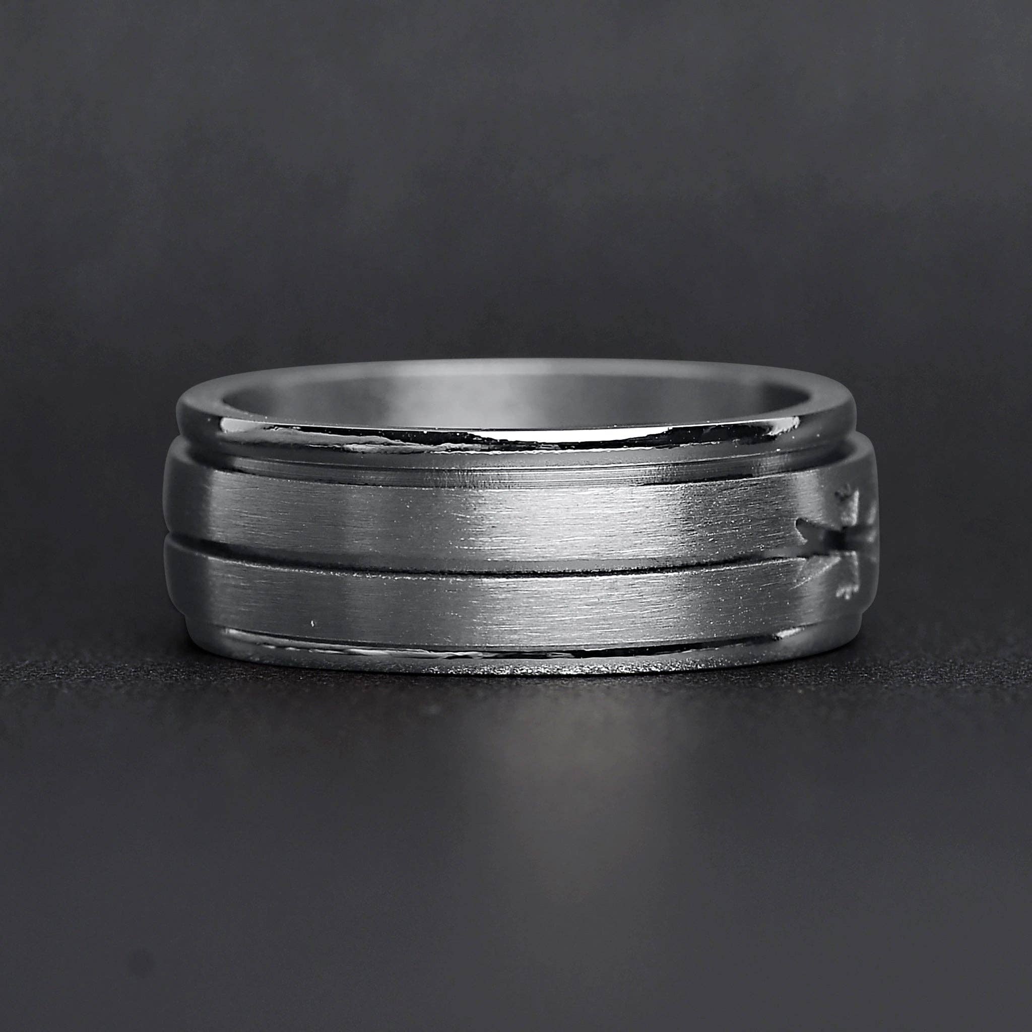 WJW - Wholesale Band/Stacked Ring - Stainless Steel Cutout Cross Spinner Ring1