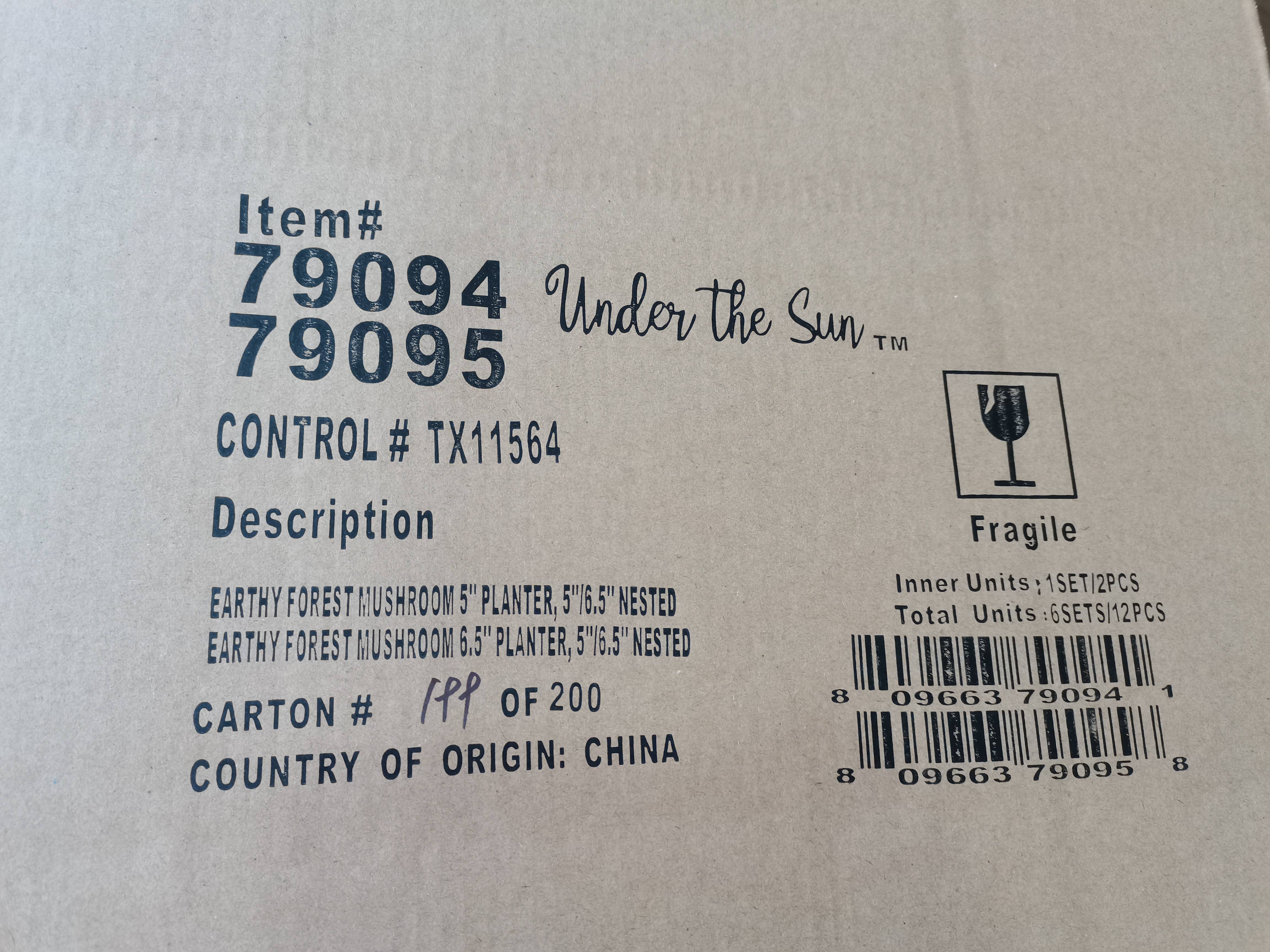 Blue Sky Clayworks - Wholesale Plant Pot - EARTHY FOREST MUSHROOM 5" PLANTER,5"/6.5" NESTED WITH 790952