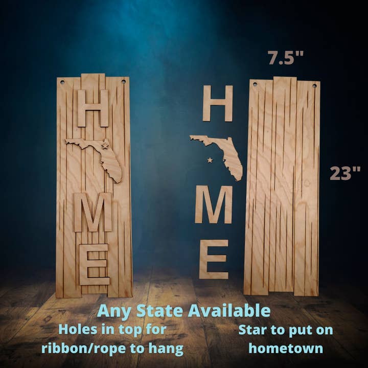 Dekoratives Schild aus Holz mit „States of Choice“ für den Großhandel von Mankin Laserworks