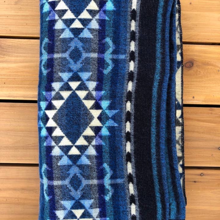 Los Andes Shop - Wholesale Throw Blanket - Turquoise and Cream Western Couch Throw Blue2