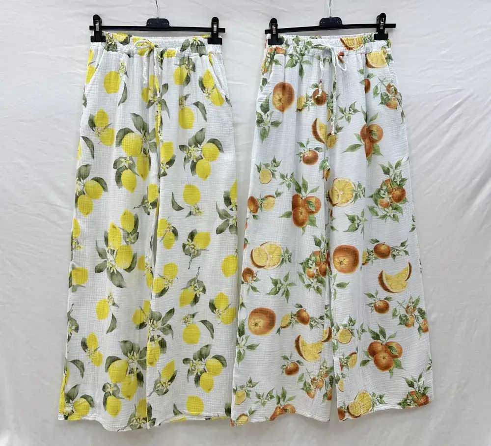 Mimi & Gogo - Wholesale Pants - Women's - Fruit Print Cotton Gauze Pants4