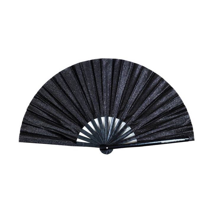 Black Mega Glitter XL Fan for wholesale by Fantastico Fans UK Limited