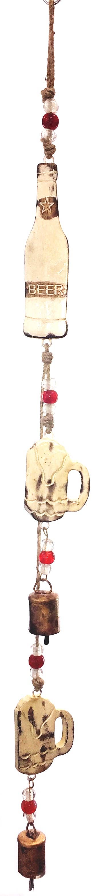 Jafsons International - Wholesale Wind Chime - Mango Wood Bell Chimes - Beer Vintage White 32"0