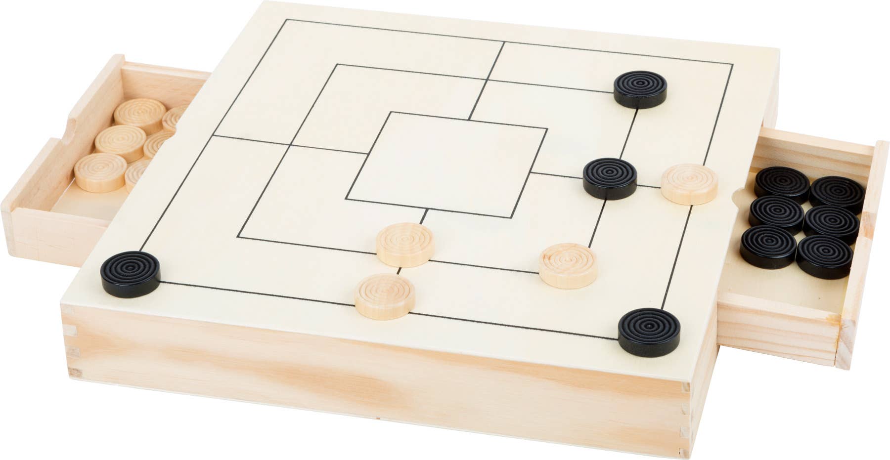 small foot - Vente Jeux de société - Jeu d’échecs, dames et moulin à neuf pions3