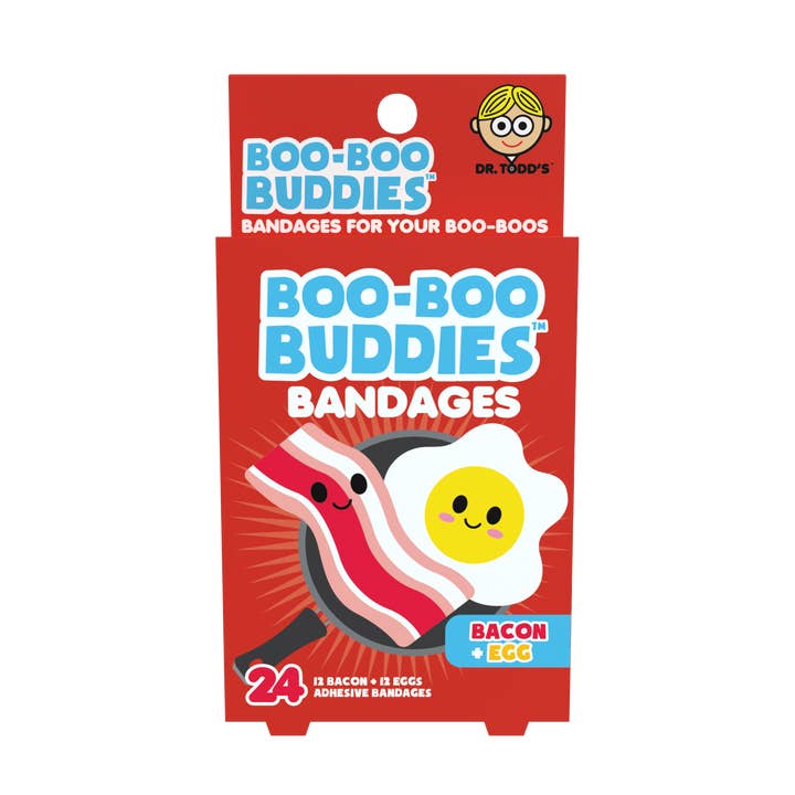 Kids Bandages – Bacon + Egg (24 Count, Latex-Free) for wholesale by Boo Boo Buddies