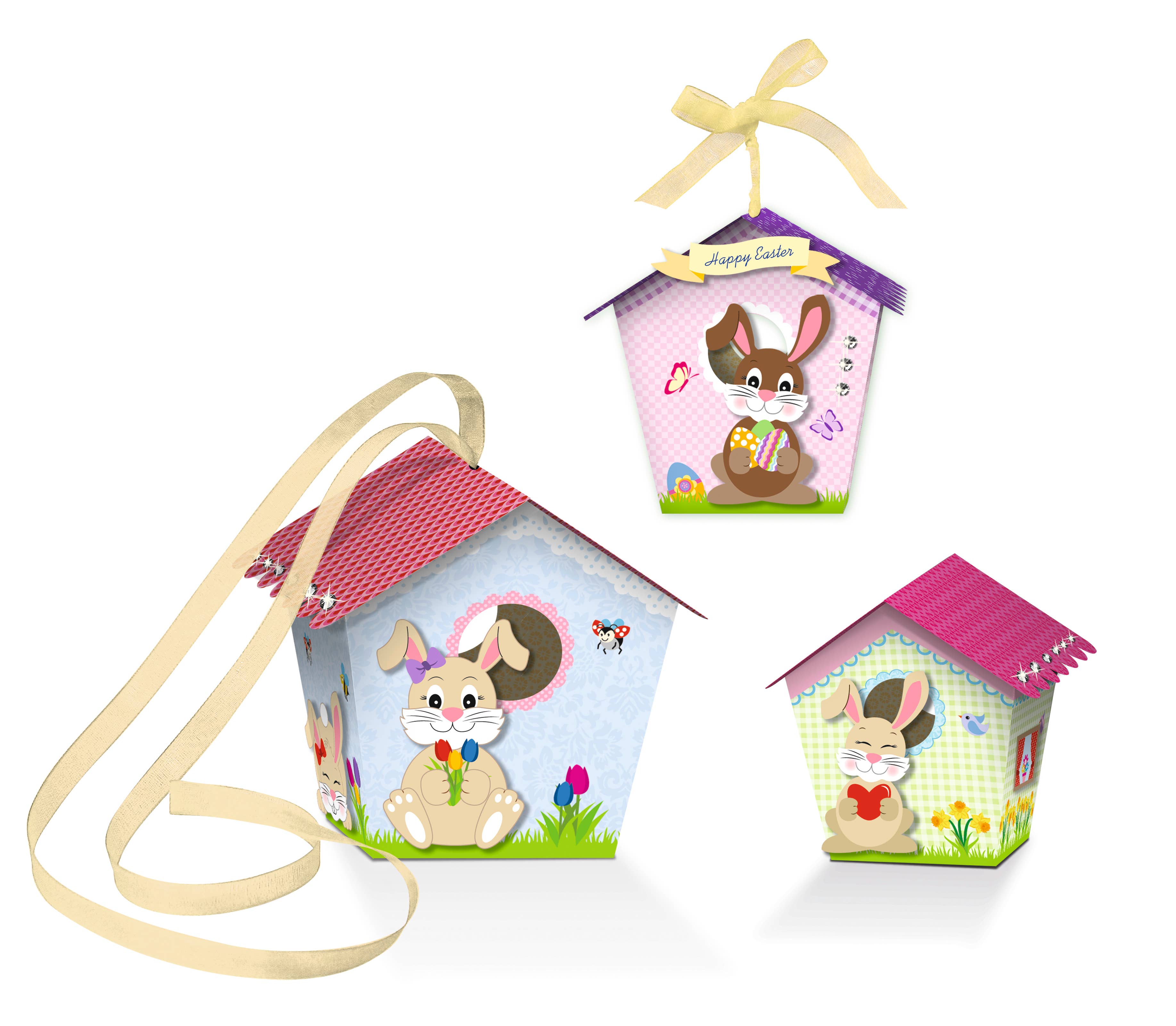 URSUS® / Buntpapierfabrik Ludwig Bähr GmbH & Co. KG - Wholesale DIY Craft Kit - Paper Birdhouses “Bunny”3