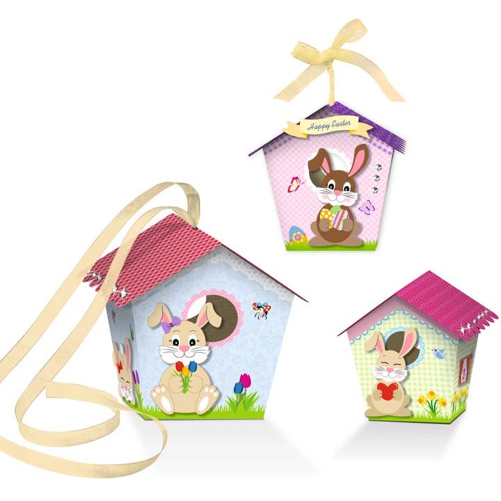 URSUS® / Buntpapierfabrik Ludwig Bähr GmbH & Co. KG - Wholesale DIY Craft Kit - Paper Birdhouses “Bunny”3