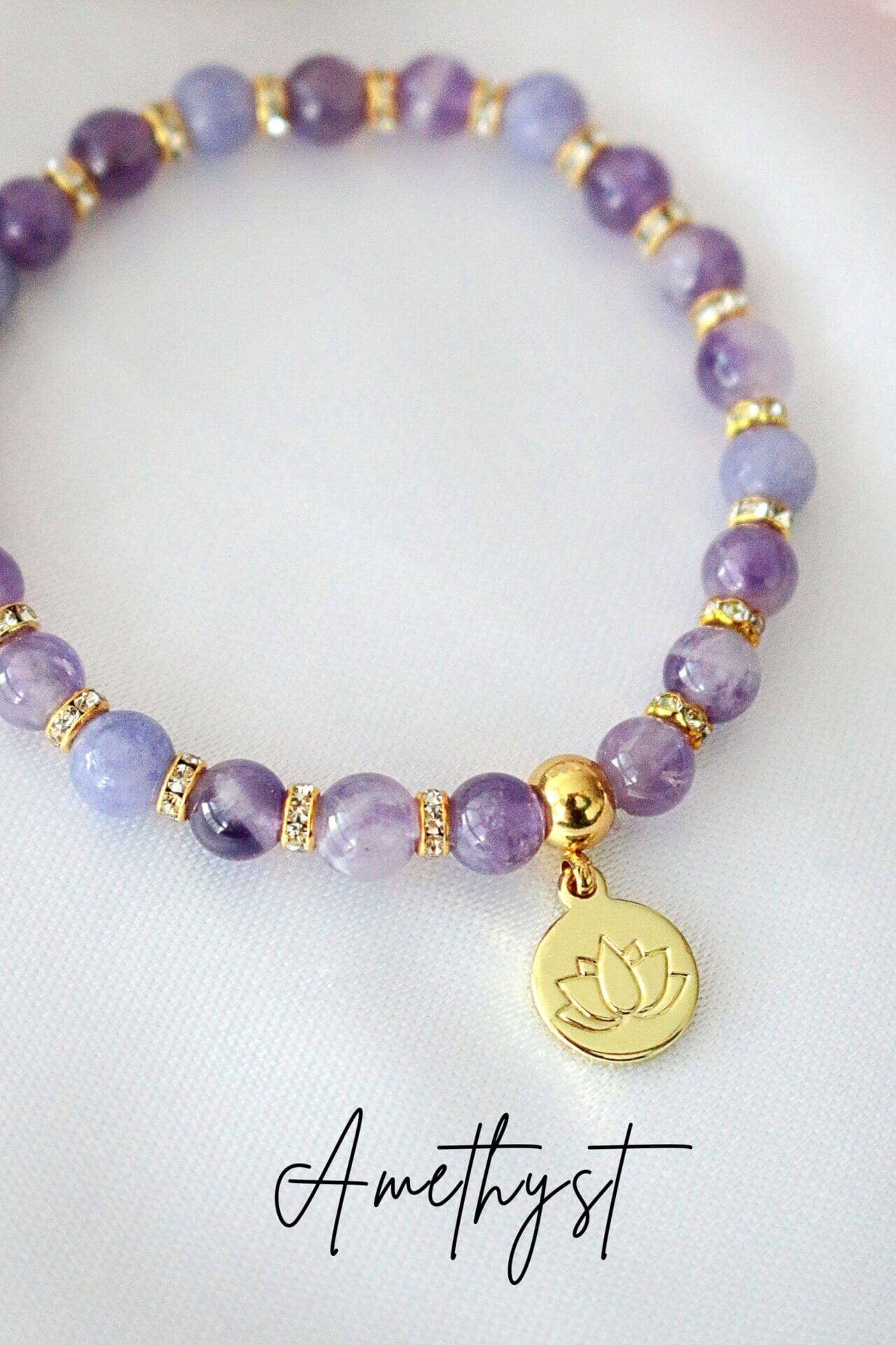 Divine Dulcet - Wholesale Beaded Bracelet - 24 Karats Rose Quartz - Amethyst Elastic Bracelet1