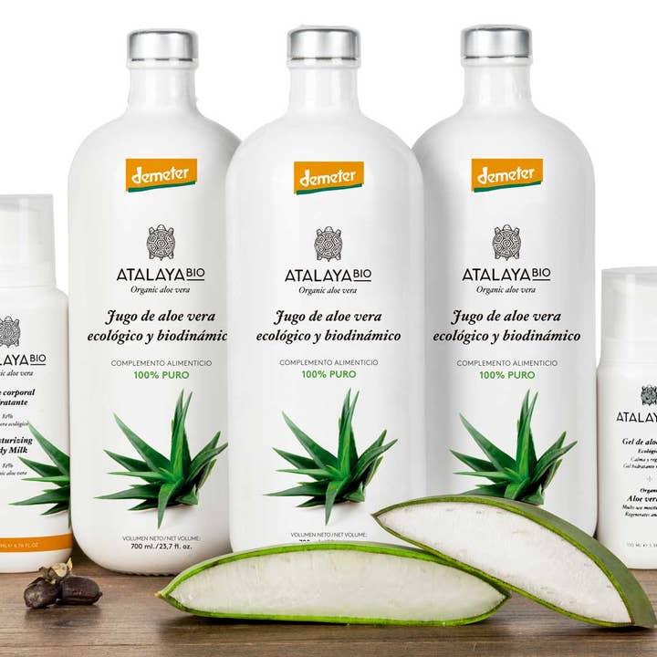 ATALAYA BIO - Wholesale Wellness Juice/Tonic - Aloe vera juice (99%) and lemon Demeter. Unfiltered.