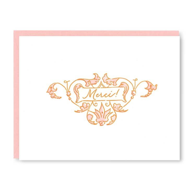 Carte de remerciement Merci | Carte de remerciement Letterpress pour la vente par Kindred Letterpress